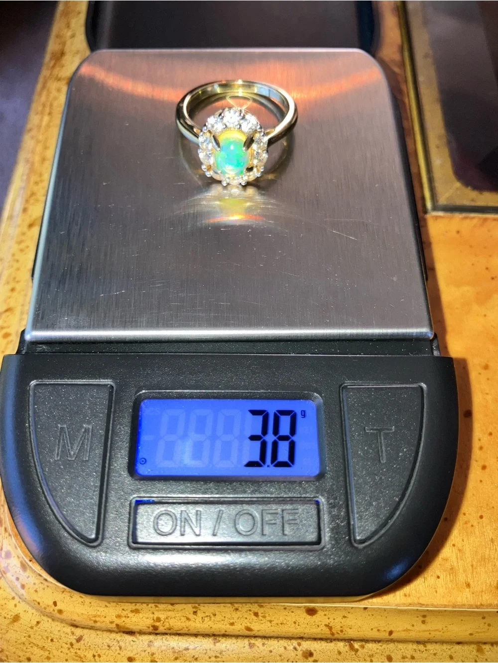 Natural Ethiopian Honey Opal Sterling Silver Ring Size 6.75
